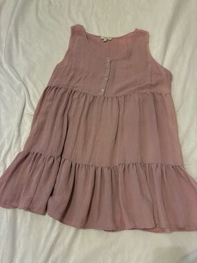Sleeveless Tiered Summer Dress - Dusty Rose Pink